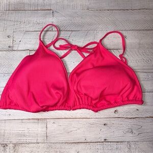 Old Navy Pink Ribbed Swim Top Tie Back Sexy Summer Beach Bikini Top 3X